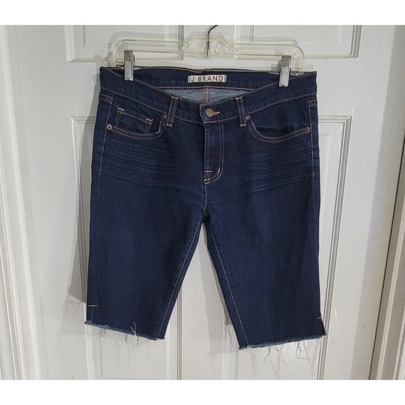 J Brand Women's Blue Denim Bermuda Shorts‎ Frayed Hem 5-Pocket Design Size 29 - Picture 5 of 15